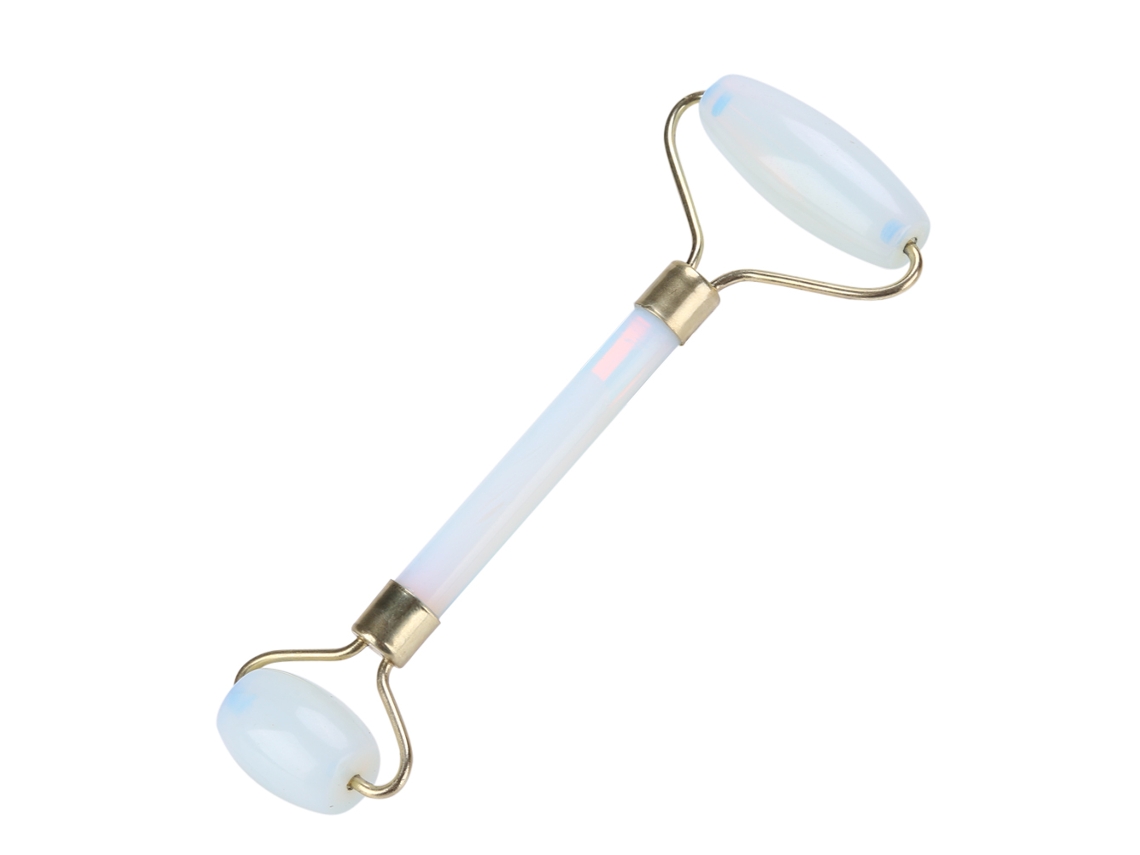 KOFIHETY Rodillo de Jade Artificial Blanco para Rostro, Ojos y Cuello - Herramienta de Masaje Antienvejecimiento