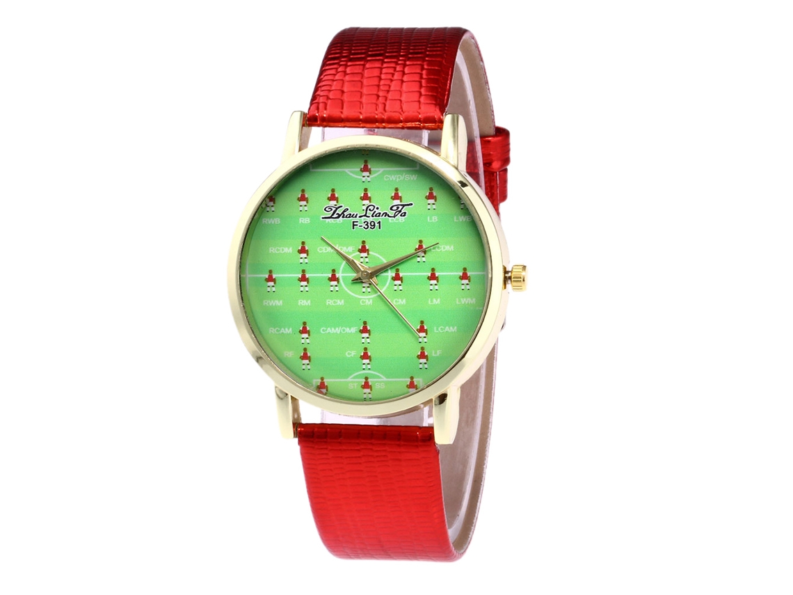 Reloj De Pulsera De Cuarzo Con Correa De Pu Zhoulianfa Deportivo Rojo