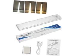 Lámpara Led Recargable Por Usb Con Sensor De Movimiento, Color Plata, Para Armario.