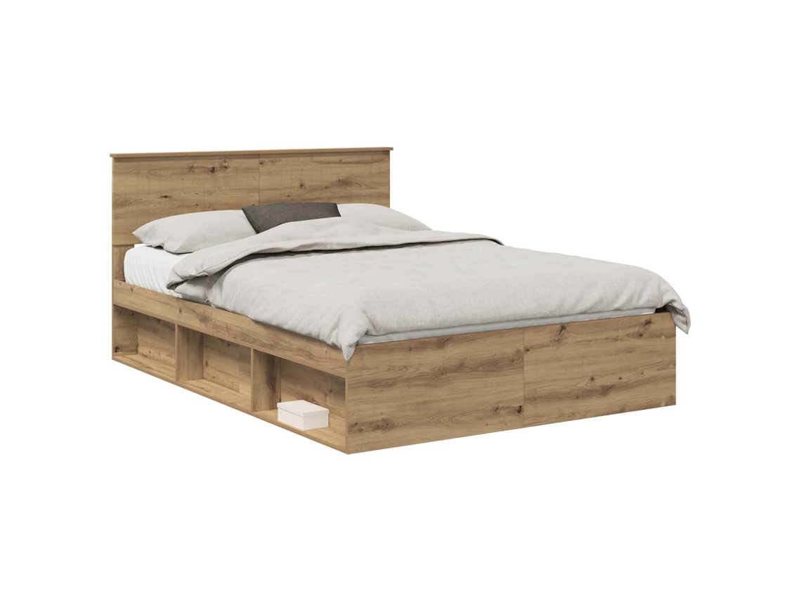 Maison Exclusive - Estructura De Cama Con Cabecera Roble Artesanal 135 X 190 Cm