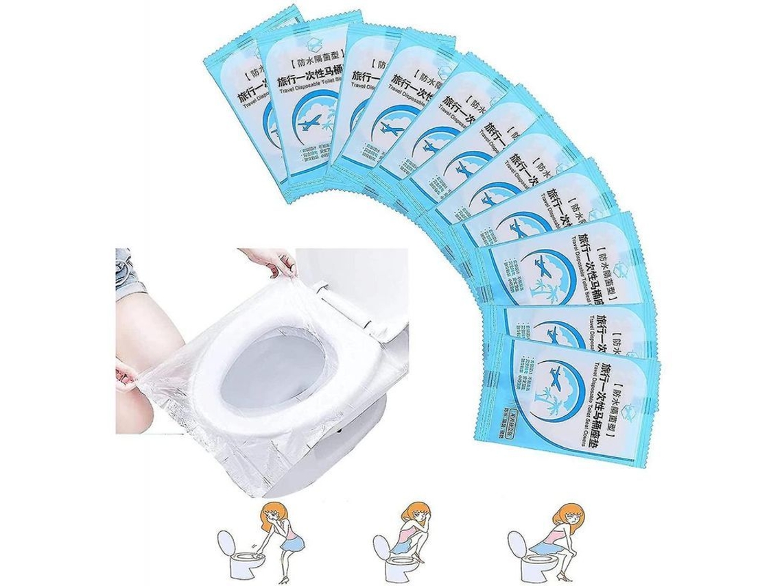 2026-50 Fundas De Asiento De Inodoro Desechables De Plástico Impermeables Para Viaje Hogar Hospital Hotel 40x48cm