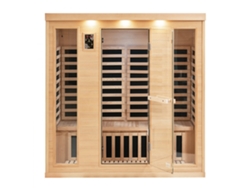 Cabina de Sauna Infrarrojos para 3-4 Personas 2580W con Cromoterapia, Bluetooth y Paneles Calefactores de Grafeno Tekmaquinas