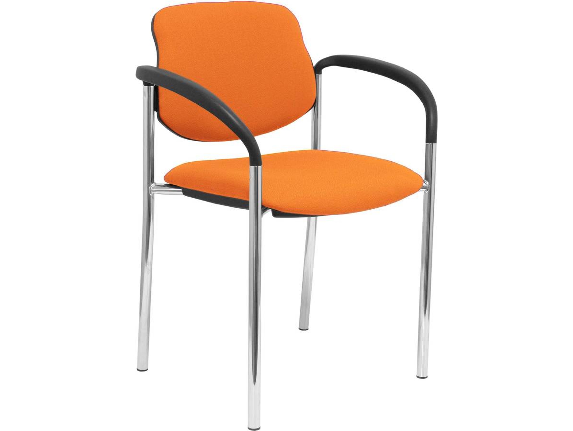 Silla de Confidente PIQUERAS Y CRESPO Villalgordo Naranja y Chasis Cromo (Brazos)