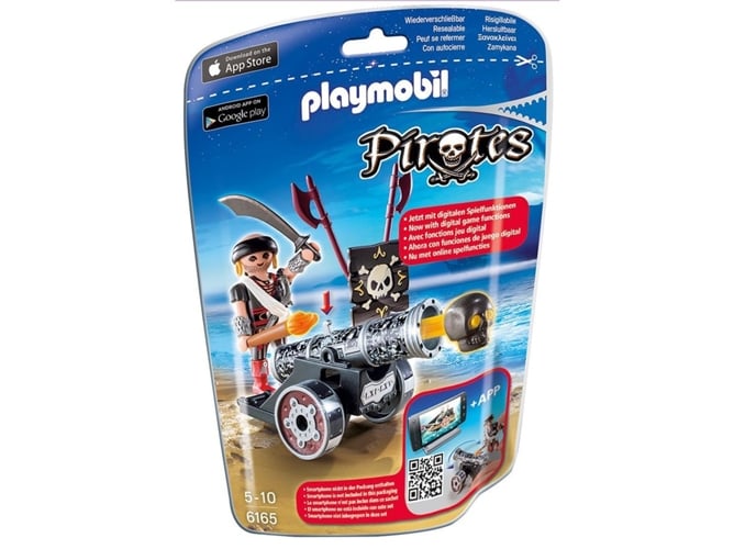 PLAYMOBIL Pirates - Cañon Interactivo Negro con Pirata - 6165