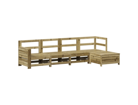Conjunto 5 de sofás de jardín VIDAXL madera de pino impregnada
