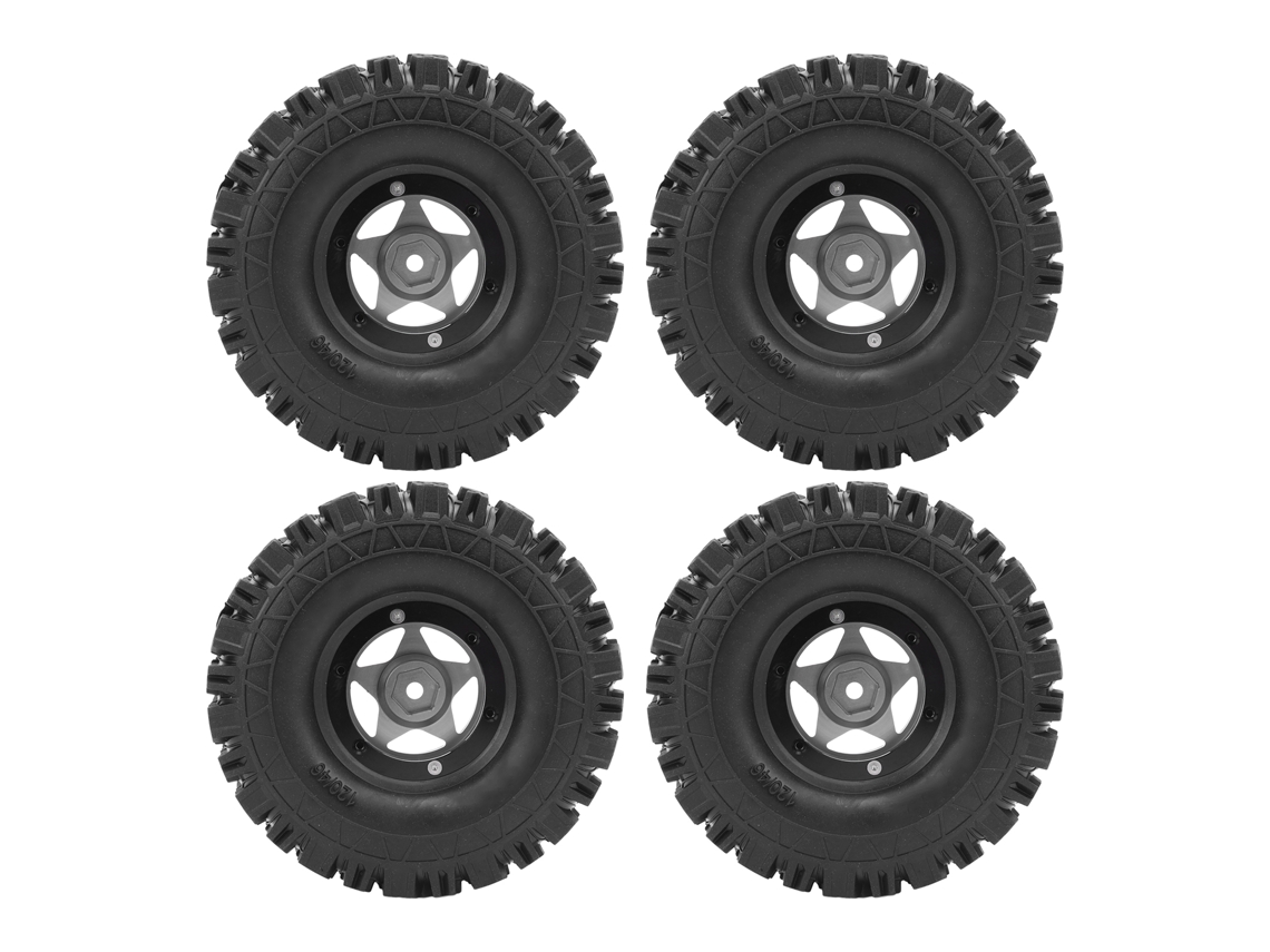 Juego de 4 llantas de aluminio para coches RC Crawler de 5 radios, 120x46 mm.