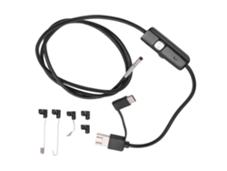 Endoscopio An100-3.9 Con Cámara Hd De 3,9 Mm, Boroscopio De Inspección Led Flexible De 1 M Para La Industria, Automóviles, Android Y Pc Con Conexión Usb.