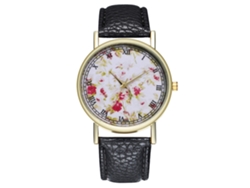 Reloj De Pulsera Analógico De Acero Y Cuero Moda Casual Regalo Unisex (negro)