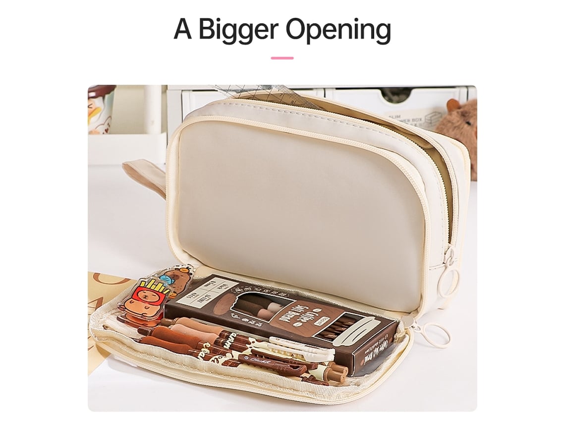 Bonito Estuche Para Lápices De Gran Capacidad Con 6 Compartimentos, Duradero Y Lavable, Para Estudiantes Y Artistas.