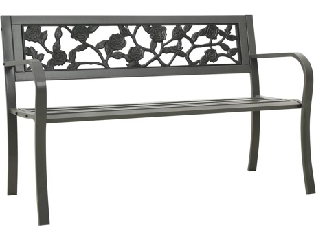 Banco de jardín VIDAXL Gris Acero (125x53x77 cm)