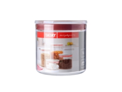 Tarro Hermético TATAY Redondo (1L - Rojo - 12.5 x 12.5 x 12.5cm - Poliestireno)