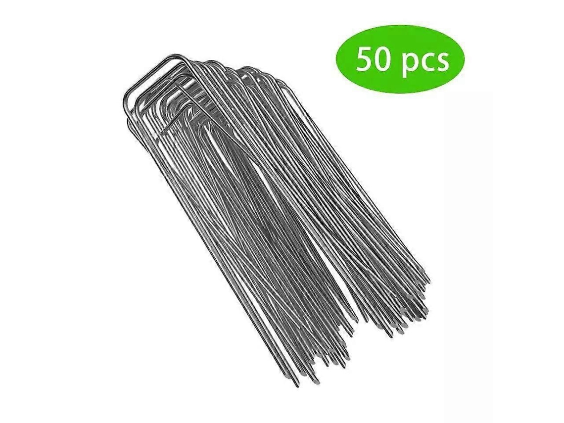 50 Clavos De Jardín En Forma De U, Acero Inoxidable, Para Tela Antimaleza, Camping Y Cerca De Jardín, 2.5*40*200mm