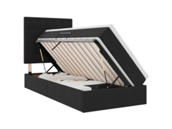 Syfax™ Cama De Almacenamiento Led Con Colchón Negro 90 X 190 Cm