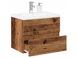 Mueble Con Lavabo Integrado Madera Envejecida