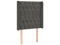 Maison Exclusive - Cabecero Con Orejas De Terciopelo Gris Oscuro 83x16x118/128 Cm