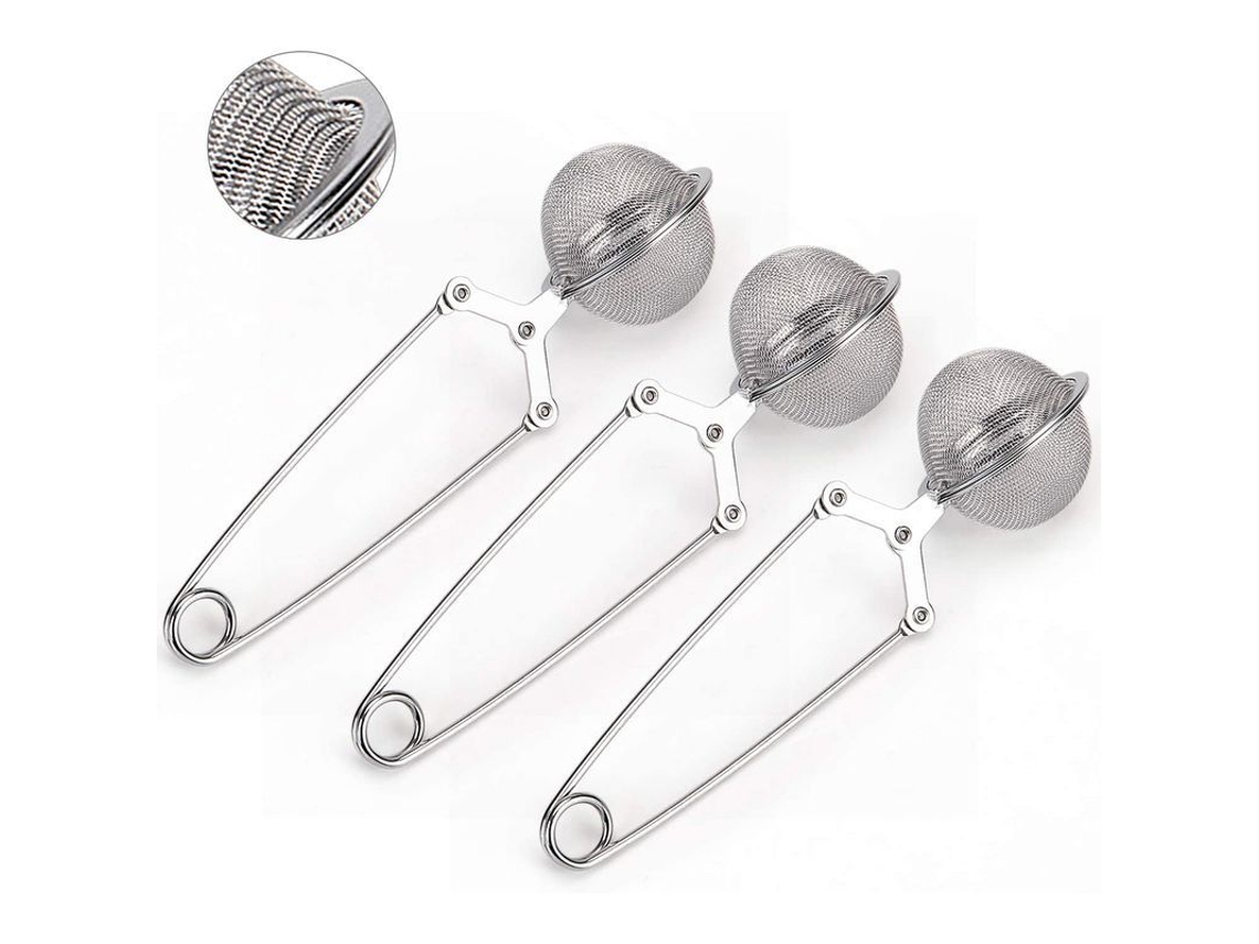 2026altiro-cesta De Té De Acero Inoxidable, Paquete De 3 Filtros De Té Con Mango Para Té De Hojas Sueltas, Malla Fina (normal)