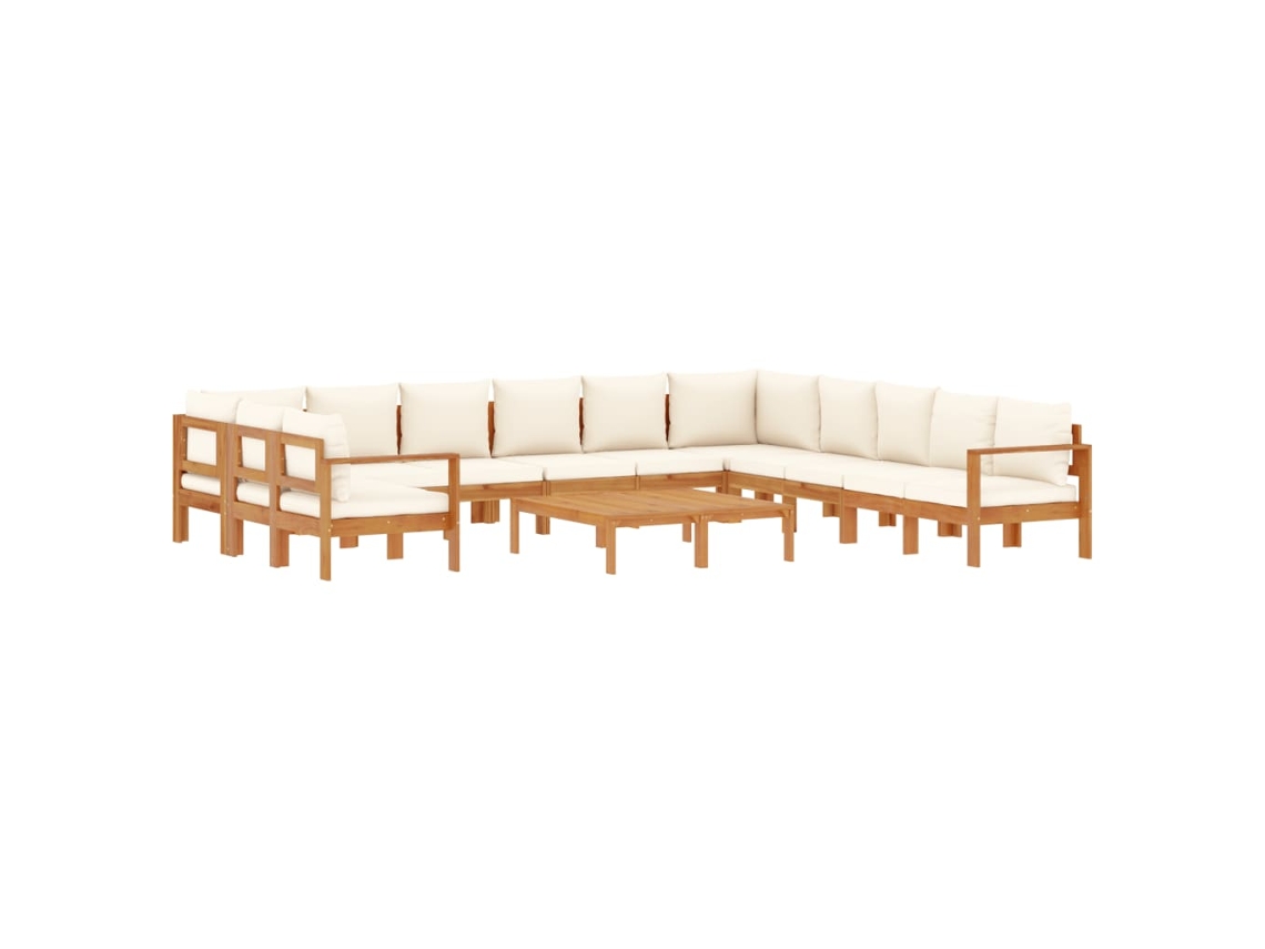Maison Exclusive - Conjunto de sofá de jardín de 9 piezas con cojines de acacia maciza