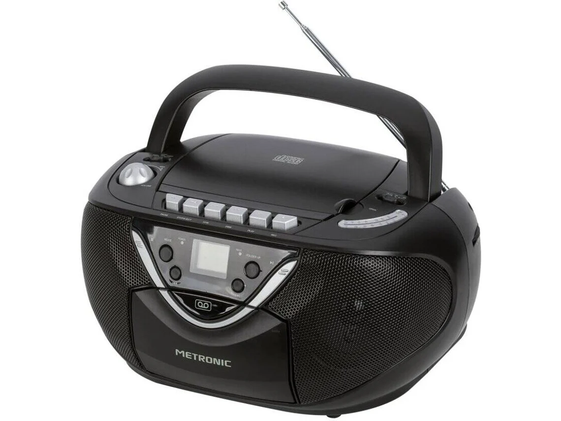 Radio Boombox METRONIC 477131 (Negro - Digital - AM/FM - Pilas y Corriente)