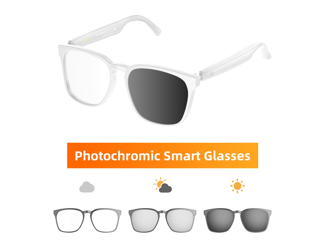 Gafas Inteligentes, Lentes Fotocromáticas, Asistente De Voz, Llamadas Bluetooth, Reproducción De Música Y Traducción. Blanco Czhhmart