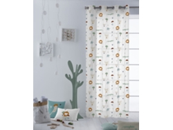 CORTINA CON OJALES ESTAMAPADA INFANTIL 140x260 CM ALGODÓN FABRICADO EN ESPAÑA JUNGLA NIÑO B HACIENDO EL INDIO