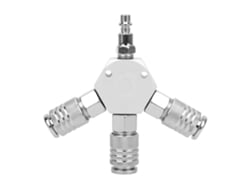 Conector pneumático de 3 vias com 3 acopladores e plugue NPT de 1/4".