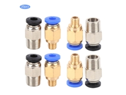 20 Piezas De Conectores Neumáticos Rectos De Presión Para Impresoras 3d Bowden Ex Pc4-m10/pc4-m6