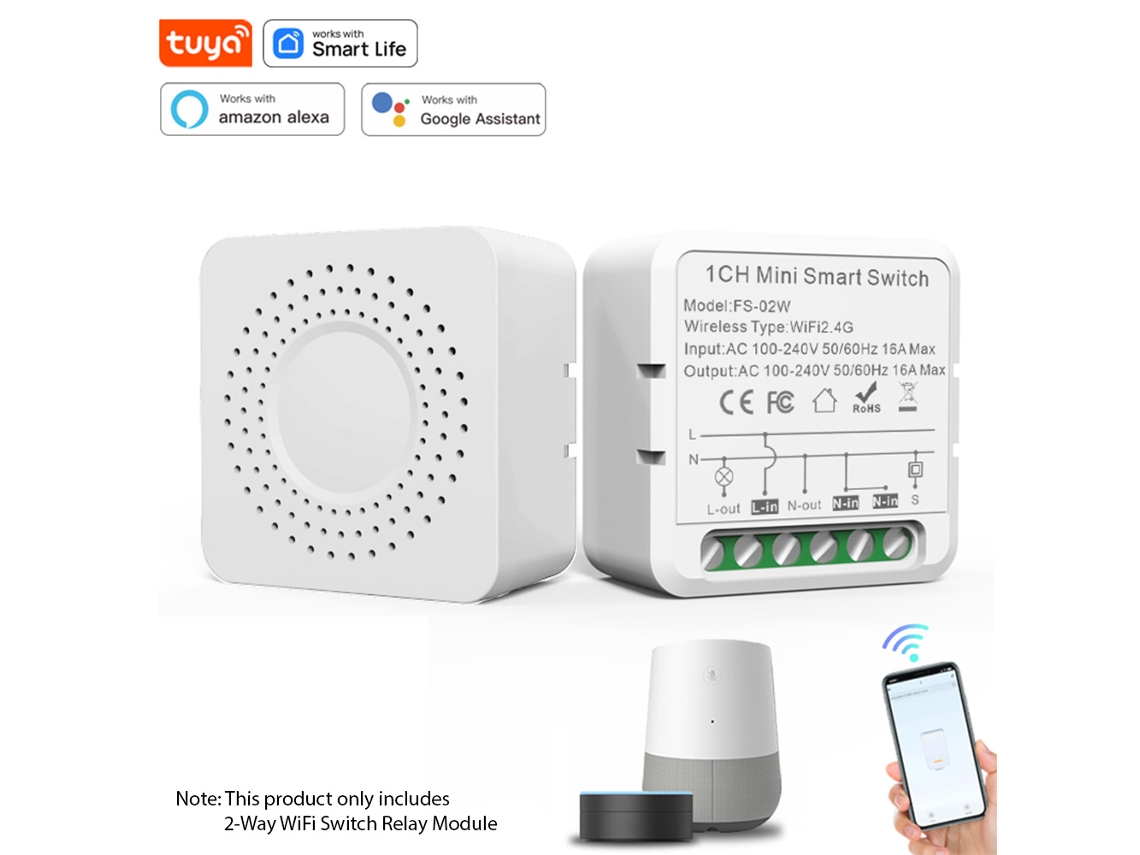 2026 Store-módulo De Relé Interruptor Wifi 2 Vías 16a Control Remoto Inalámbrico App Tuya Compartir Dispositivo Control Por Voz