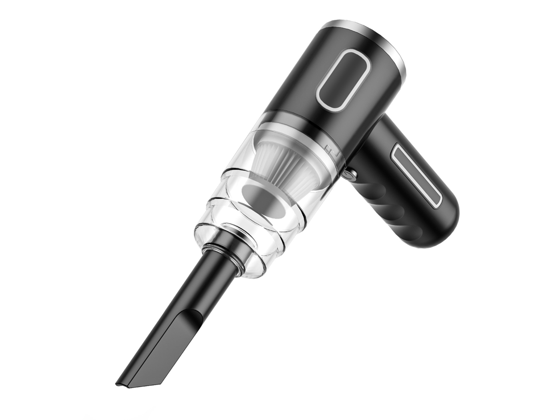 Aspiradora de mano inalámbrica Digitallab. Apta para uso doméstico y automotriz. Recargable (Negra).