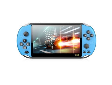 Consola videoJuegos x12 color azul Pantalla grande 5.1 incluye 300 Juegos bateria Recargable