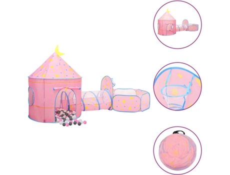 vidaXL Tienda de juegos para niños con 250 bolas rosa 301x120x128 cm