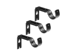 Soporte Ajustable Para Barra De Cortina, Acero Macizo, Negro, Paquete De 3