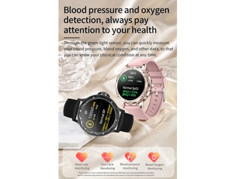 Reloj Inteligente para Mujer, Monitor, Resistente al Agua IP67, Dorado VEANXIN