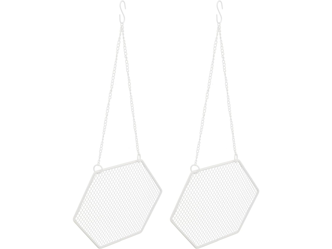 Organizador Pendientes Hojalata 2 Piezas Diseño Hexagonal Innovador Ligero Abierto Almacenamiento Exhibición