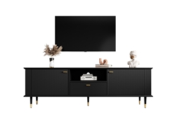 Mueble De Tv Moderno Con Cajones Y Compartimentos, Acabado Texturizado.