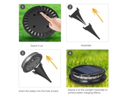 Luces Solares Para Jardín Led Luz Cálida Ip68 Impermeable Para Senderos Patio Terraza Jardin Paisaje