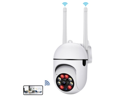cámara inalámbrica wifi 360 grados videocámara interior HD visión nocturna detección de movimiento vigilancia de seguridad en el hogar A7 blanco