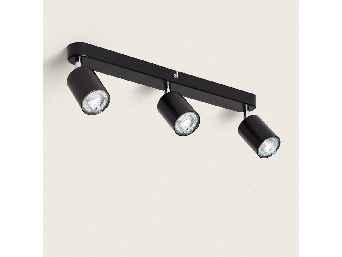 Lámpara de Techo Orientable Metal 3 Focos Albus Black Large