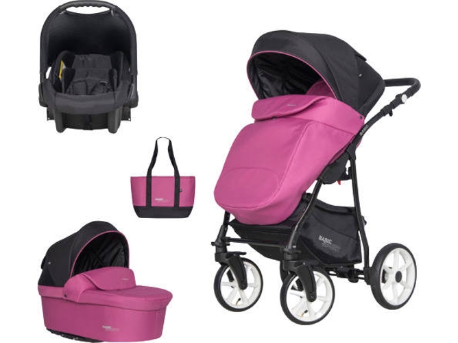 Carrito de Bebé Individual RIKO Basic Sport + Carlo Magenta