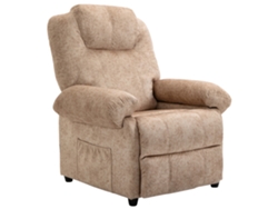 VPMKP - Sillón Reclinable Homcom En Terciopelo Beige Con Reposapiés De 135°.