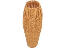 Jarrón Decorativo De Ratán Sintético Tejido Para Flores De Interior, Maceta Compacta Y Ligera Para Flores Secas.