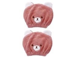 Toallas para el cabello con adorables gorros de oso, gorro de secado rápido para baño y ducha, gorro rosa de secado rápido. Rosewell