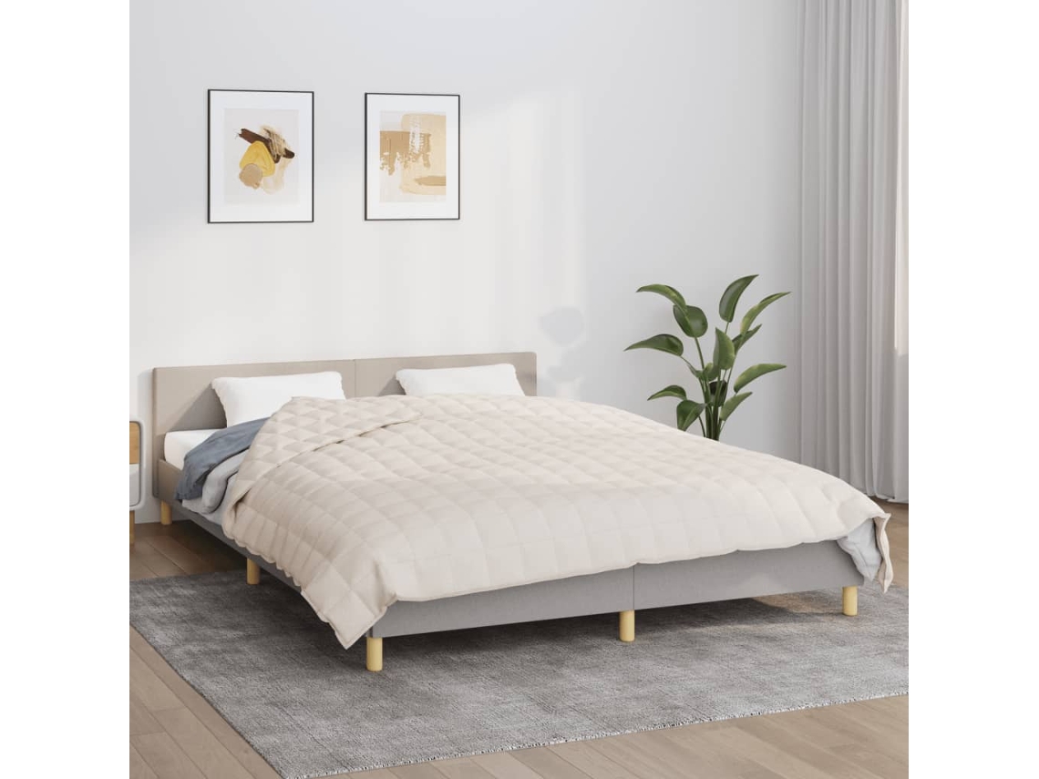 Manta Con Peso Tela Color Crema Claro 200x220 Cm 13 Kg
