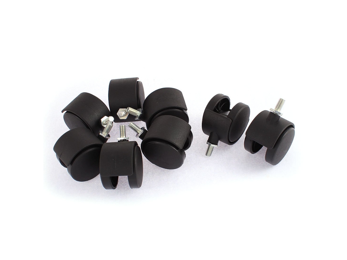 Ruedas Negras 8 Mm 5,1 Cm 202c Giratorias 8 Unidad