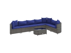 Maison Exclusive - Set De Sofás De Jardín Y Cojines 8 Piezas Ratán Sintético Gris
