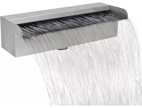 vidaXL Fuente cascada rectangular piscina acero inoxidable 30 cm