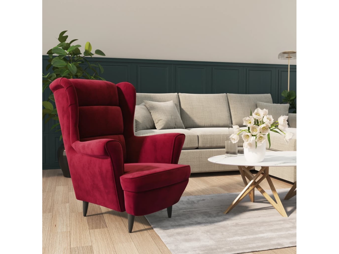 Sillón de terciopelo rojo DKD HOME DECOR