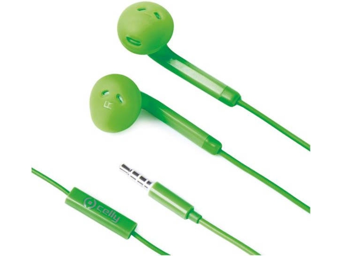 Auriculares con Cable CELLY FUN35GN (In Ear - Micrófono - Verde)