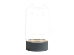 Quadro De Mensajes Luz Noturna 3D - Base Branca - Modelo De Luz Quente Monocromática Usb - Formato De Gato JEIIBRZUI