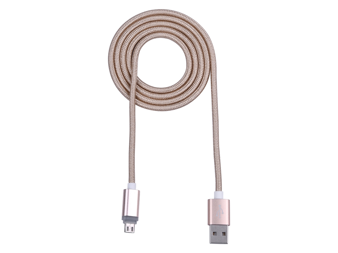 Nuevo Cable De Carga Micro Usb Iluminado De Nailon Android Smart Power Off (oro)