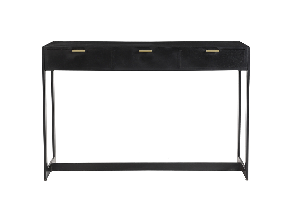 Mesa Consola de Diseño Con Cajones Negros Y Dorados 115 Cm Avidan MILIBOO